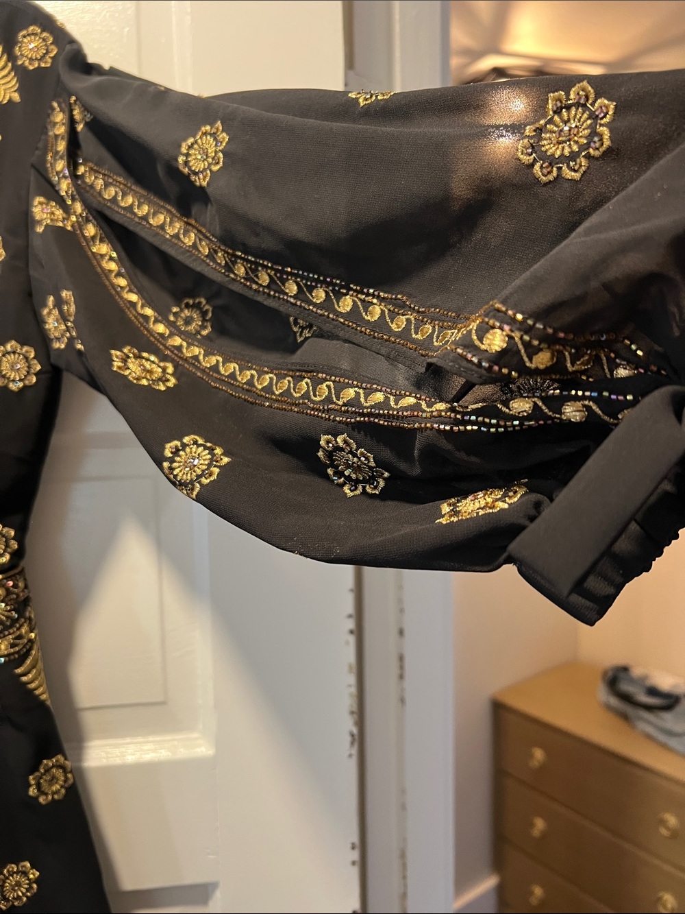 Alice + Olivia Black Tunic Dress with Gold Embroidery - Picture 3 of 3